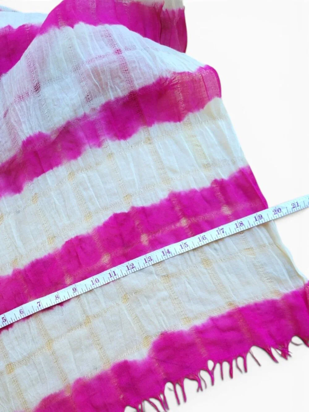 J. Crew Light & Airy Magenta Pink Raw Edge Wool Shibori Scarf